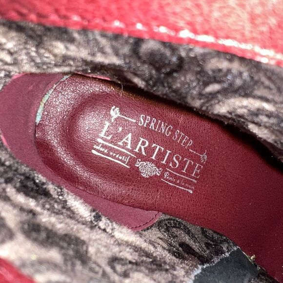 L'Artiste by Spring Step Jewells Womens Size 10 EU 41 Leather Booties Floral Bla - Picture 8 of 8